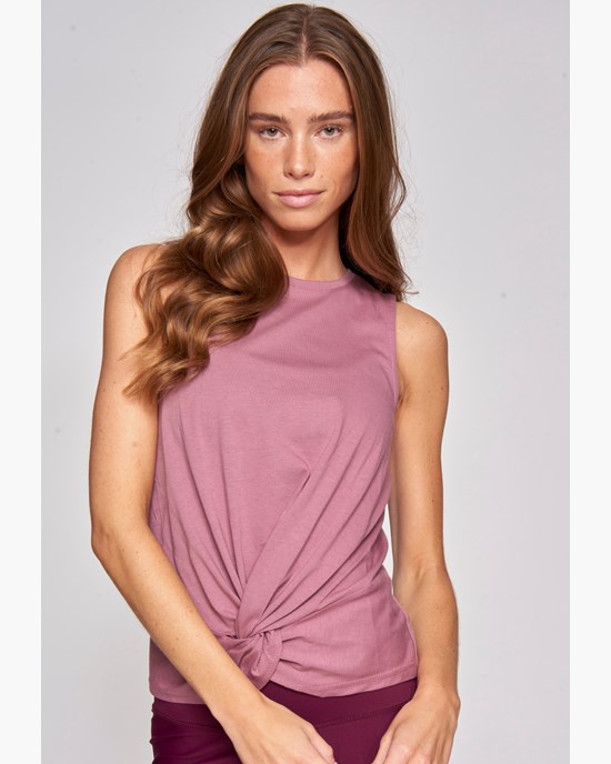 Yogatopp Twisted knot front top, Rose - Sisterly Tribe