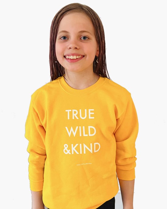Barntröja Wild sweatshirt (gul) - Holistic Training