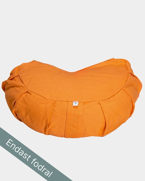 Ytterfodral meditation cushion, crescent, Cloudberry Orange - Yogiraj