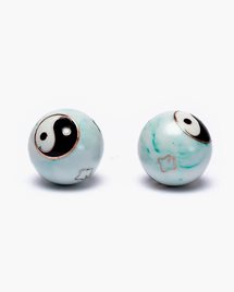 Kinesisk hälsoboll Health Balls Yin Yang, Vit/Grön